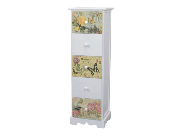 Mid.you Kommode, Weiß, teilmassiv, Blume, 5 Schublade(n) Schubladen, 30x94.5x25 cm, stehend, in verschiedenen Größen erhältlich, Wohnzimmer, Kommoden & Sideboards, Kommoden