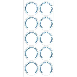 Brady, Etiketten, B-429, WTP-6, Siegel-Etiketten, "Guarantee void if seal is broken", Polyolefin, Blau auf wei