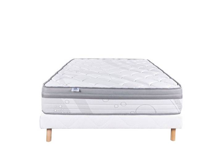 LUXURY LITERIE - Ensemble matelas + sommier - VISCOPLUS - 160 x 200 cm - Tapissier - Ferme - Face été/hiver