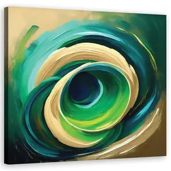WANDBILD türkis abstraktion wie gemalt