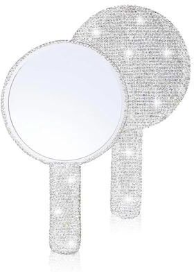 Inspire Essentials Diamond Handle Handheld Makeup Mirror Luxury Beauty Vanity Mirror For Salon And Travel d