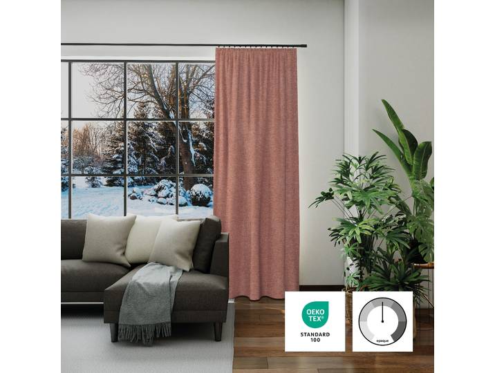 Vorhang NEUTEX FOR YOU Inuit Gr. 1, rosa (rosé), B:145cm H:245cm, Polyacryl, Polyester, Gardinen, Vorhang, Uni mit Samtoptik