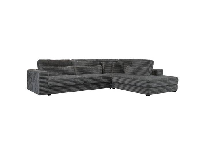 ECKSOFA Savona Dunkelgrau breiter Cord - rechts