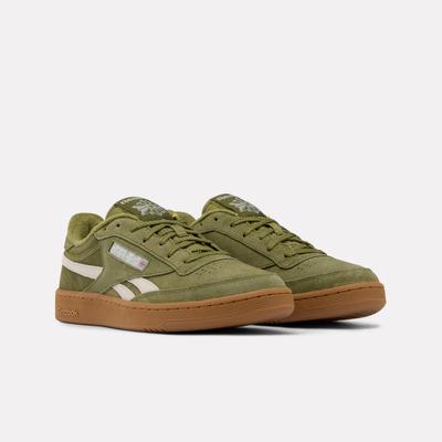 Sneaker REEBOK CLASSIC "CLUB C REVENGE VINTAGE", Herren, Gr. 42, grün (grittygreelabaster, gum), Leder, Schuhe Sneaker