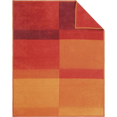 Wohndecke IBENA "Sorrento Jacquard", orange, B:150cm L:200cm, Baumwolle, Kunstfaser, Wohndecken, Wohndecke, sanfter Farbverlauf, Kuscheldecke
