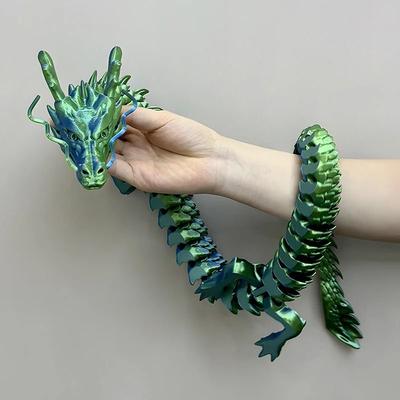 Uplift Picks Majestic 88CM Articulated Crystal Dragon Fidget Toy For Calm Focus Play green 88cm