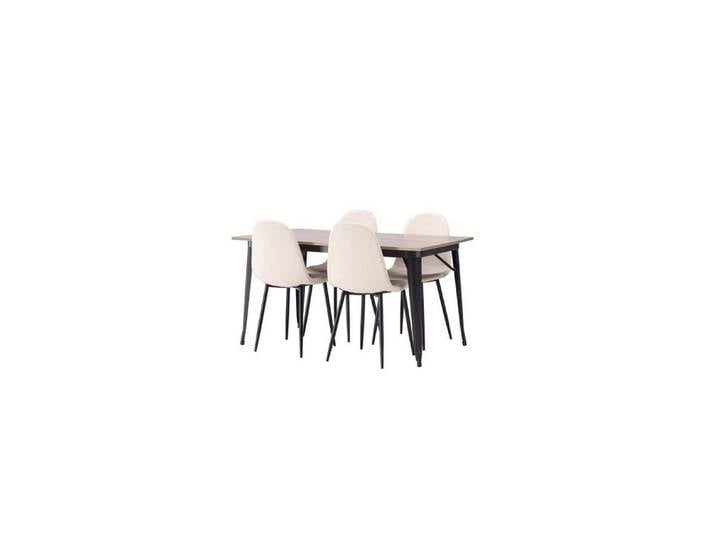 ebuy24 Essgruppe Tempe Essgruppe Tisch Nussbaum dekor und 4 Polar S