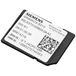 Siemens 6SL5370-0GB00-0AA0 SINAMICS S210 SD-Card 8 GByte inkl. Lizenzierung (Certificate of License, auf der Karte hinterlegt), V6.1 6SL53700GB000AA0