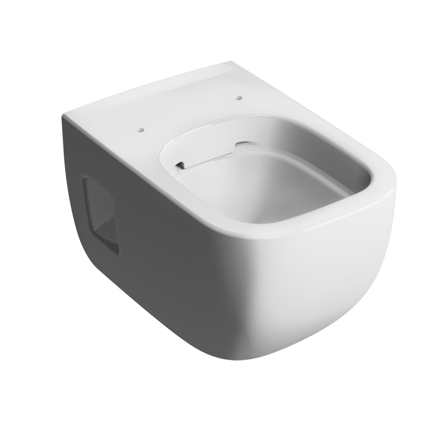 VIGOUR DERBY PLUS Wand-WC rund spülrandlos +5cm Behindertengerecht sichtbare Befestigung PflegetectPLUS