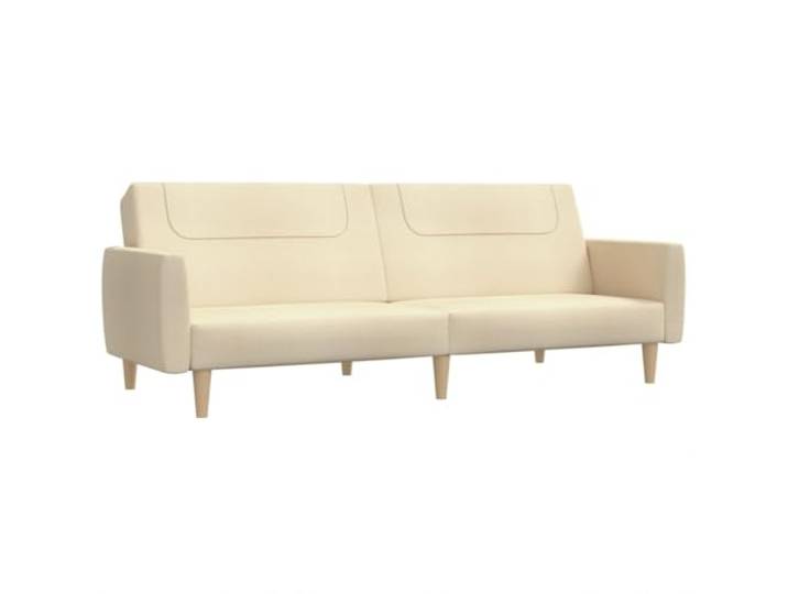 Coespram Schlafsofa 2-Sitzer Klappsofa mit Bettfunktion Creme Verstellbare Rückenlehne und Liegefläche für Wohnzimmer oder Gästezimmer, stabiler Holzrahmen mit Schaumstoffpolsterung.