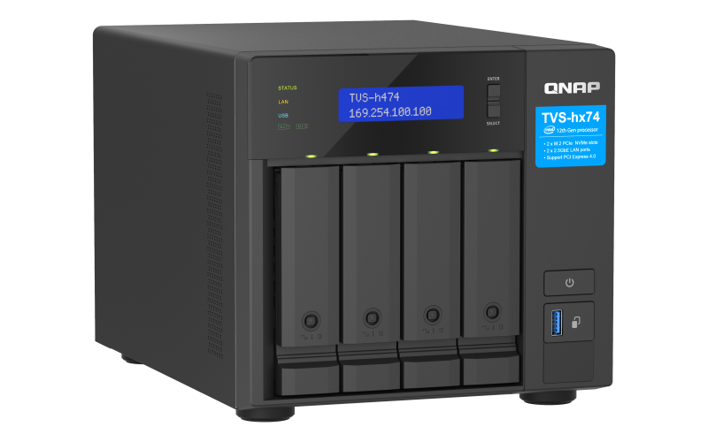 QNAP TVS-h474-i3-8G NAS System 4-Bay Intel Core i3-12100 8GB RAM