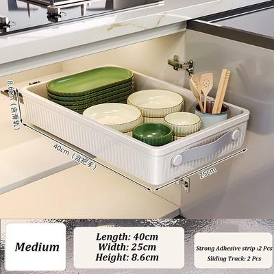 Uplift Picks Pull Out Sliding Cabinet Organizer Tray With Handle And Rail medium