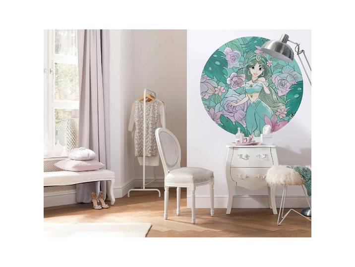 home24 Vlies-fotobehang Jasmin Elegant Mint 125 x 125cm Meerkleurig