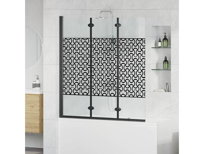 vidaXL Duschabtrennung Schwarz und Transparent 130 x 130 cm