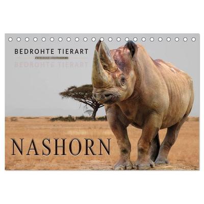 Bedrohte Tierart - Nashorn (Tischkalender 2027 DIN A5 quer), CALVENDO Monatskalender