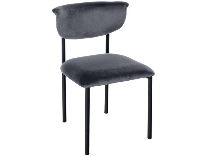 CLP Stuhl Samt Dunkelgrau, Metall, 52x78x53 cm, Esszimmer, Stuhl