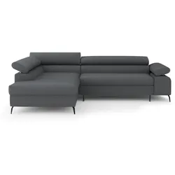 ECKSCHLAFSOFA Mellow mit Bettkasten, Dunkelgrau, links