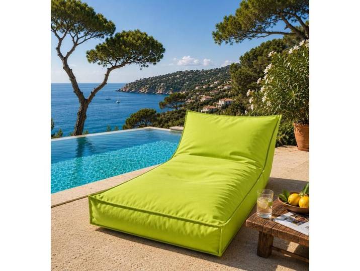 Matelas bain de soleil transat uni anis