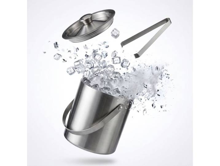 Relaxdays Eisbehälter mit Eiszange für 1,5 L