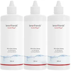lensnfriends KombipflegeAZ Universallösung - All in one Lösung zur Reinigung und Desinfektion (3x 350ml) früher COOL
