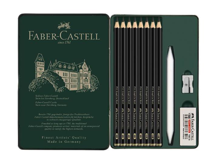 Bleistift FABER-CASTELL Graphit- , schwarz, Kunstfaser, Stifte, Bleistift