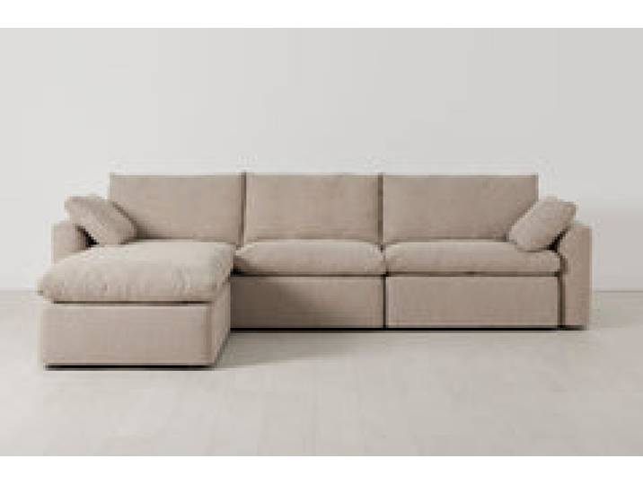 Model 13 4-Sitzer-Sofa mit Chaiselongue links, Steingrau