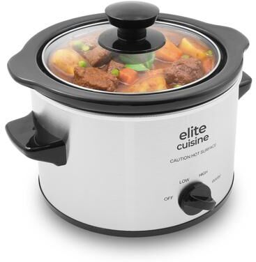 Elite Cuisine MST525 1.5Qt. Mini Slow Cooker with Adjustable Settings
