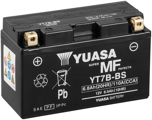 Yuasa Starterbatterie Agm Yt7b Maintenance Free 12v 6,5ah 110a 68ah
