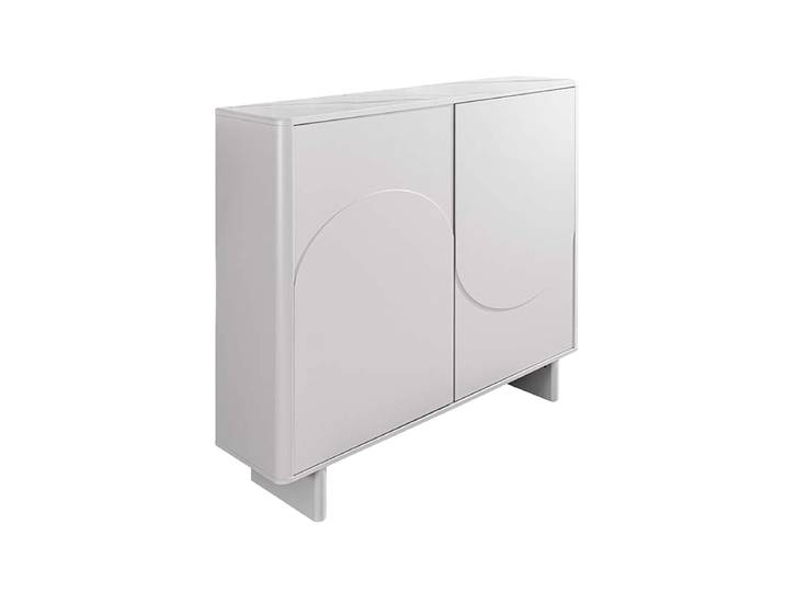Design Highboard „Savoy“ mit Keramikplatte Weiss Invicta Interiors