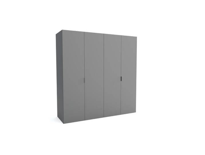 Furnlux Kleiderschrank MAT A Grau 190x60x205 cm, 190x205x60 cm, Schlafzimmer, Kleiderschränke