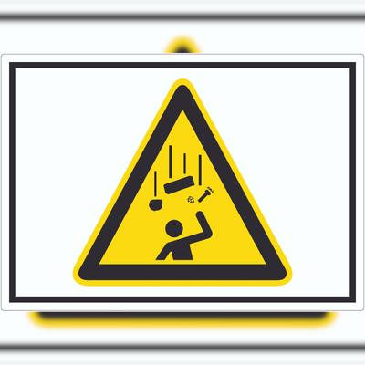 HB-Druck Achtung Herabfallende Gegenstände Symbol Aufkleber A6 (105x148mm)