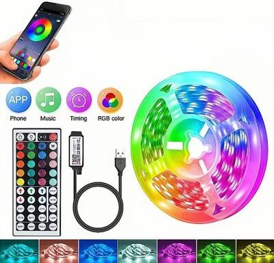 Inspired Living Smart RGB USB LED Strip Lights With WiFi App Control (Tuya, Alexa & Google Compatible) remote Control 5m