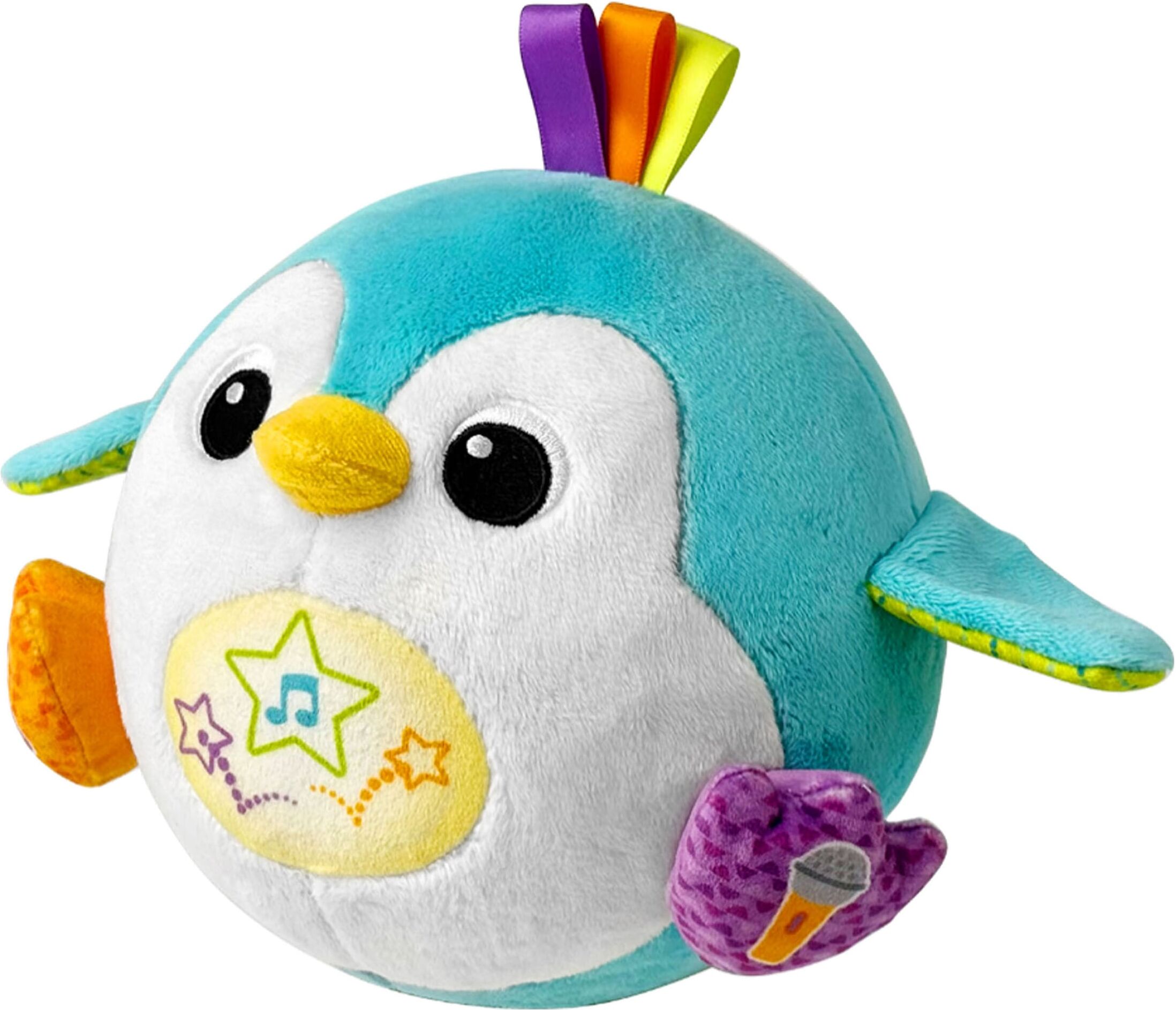 Plüschfigur VTECH "Vtech Baby, Hüpfspaß-Pinguin", blau (bunt), Plüschfiguren, KinderB:22,5cm H:21,6cm T:16,3cm, Plüschfigur, mit Aufnahmefunktion, B:22,5cm H:21,6cm T:16,3cm