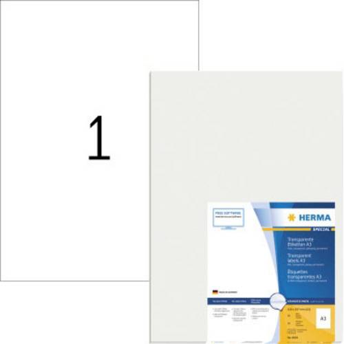 Herma 8694 Folien-Etiketten 297 x 420mm Folie, glänzend Transparent 50 St. Permanent haftend Laserdrucker, Farblaserdrucker