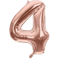 Folienballon "4", rosé, 86 cm