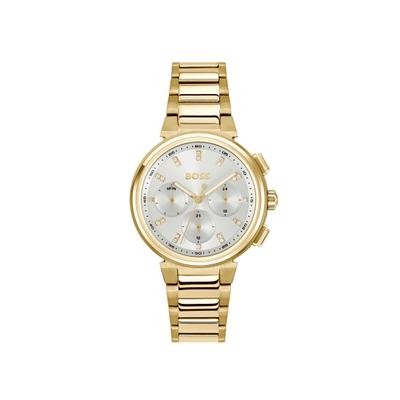 Multifunktionsuhr BOSS "ONE", gold (goldfarben), Armbanduhren, Damen, Quarzuhr, Armbanduhr, Damenuhr, Edelstahlarmband, analog