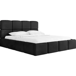 POLSTERBETT Tivio mit Bettkasten, Schwarz Samt 180x200 cm