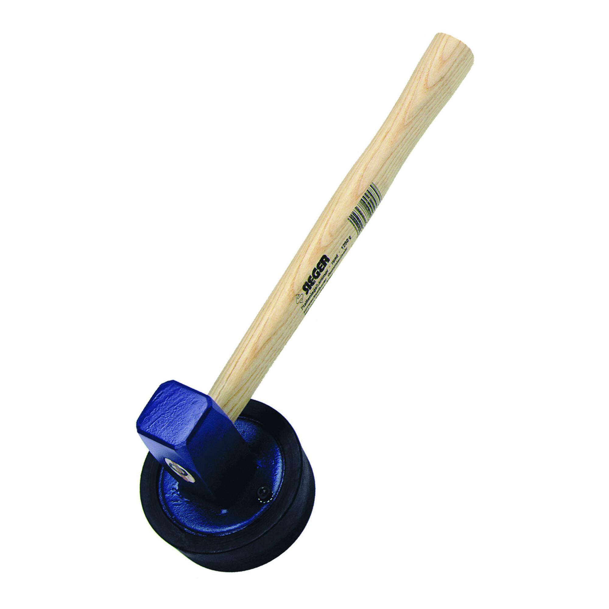 Idealspaten Plattenlegerhammer Sieger 1,5 kg rund + auswechselbarer Gummiaufsatz (WEG2053731)