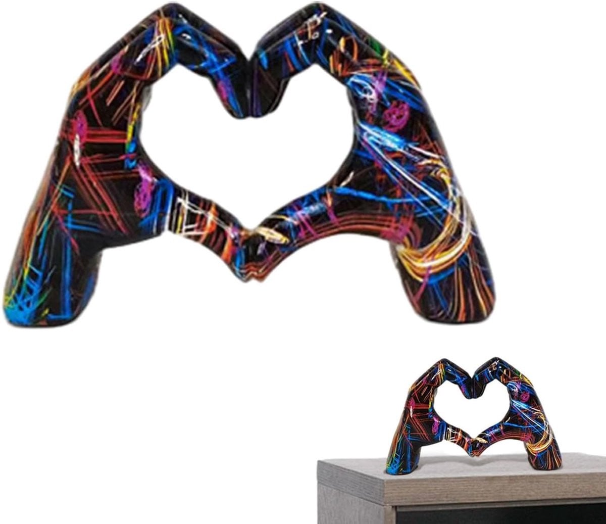 Artistiek handbeeld hart sculptuur voor woonkamer decoratie - Maat S