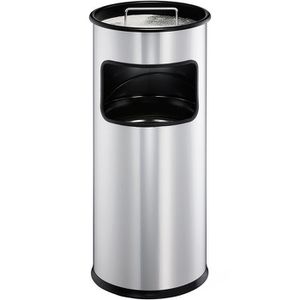 Durable Aschenbecher 3330-23, silber, für Outdoor, 2in1, Aschenbecher & Mülleimer aus Metall, 26 x 62cm, 17 Liter