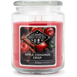 Fragrance and Style GmbH Duftkerze Candle Brothers Apple Cinnamon Crisp, Kerze im Glas, 2 Dochte, 510g, 100h Brenndauer, Raumduftkerze, rot