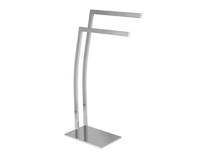 Relaxdays Porte-serviettes en inox WIMEDO HxlxP: 80 x 32 x 20 cm support serviettes sur pied 2 barres\, argent