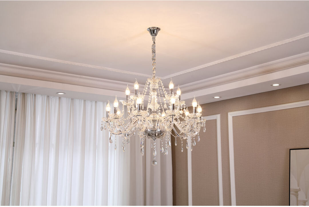 Mercer41 andish Crystal Chandelier Chrome 110cm H x 120cm W x 60cm D