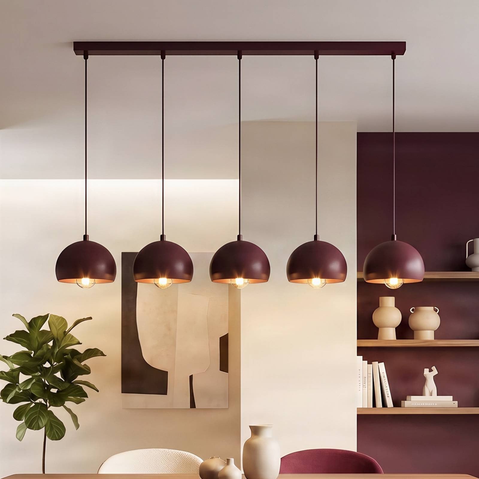 Luminex Hanglamp Rood Metaal Dimbaar voor Woon- of Eetkamer