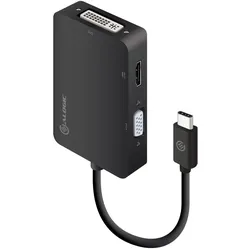 ALOGIC 3-in-1 USB-C to HDMI DVI VGA Adapter - Male to 3-Female