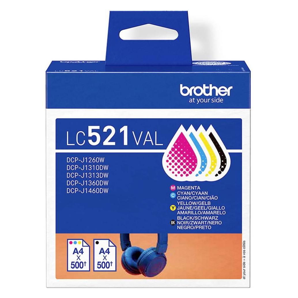 Brother LC521VAL (BK, C, M, Y) (LC521VAL)