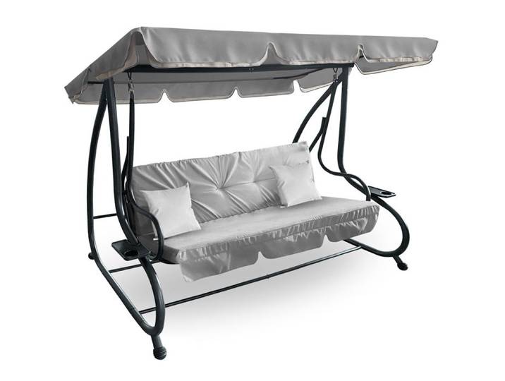 Aga Balançoire de jardin 2en1 GRANDLUX XXL Gris clair