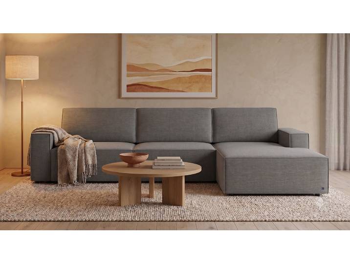 LOUNGE Ecksofa in Dunkelgrau von BRUNO Groß, bequem & seitlich ausklappbar