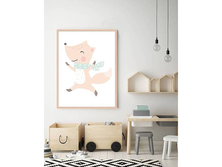 Tableau déco Fox Baby 63 x 83cm Multicolore