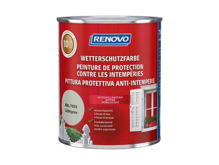 Renovo Wetterschutzfarbe Lichtgrau 0.75 l Seidenglanz